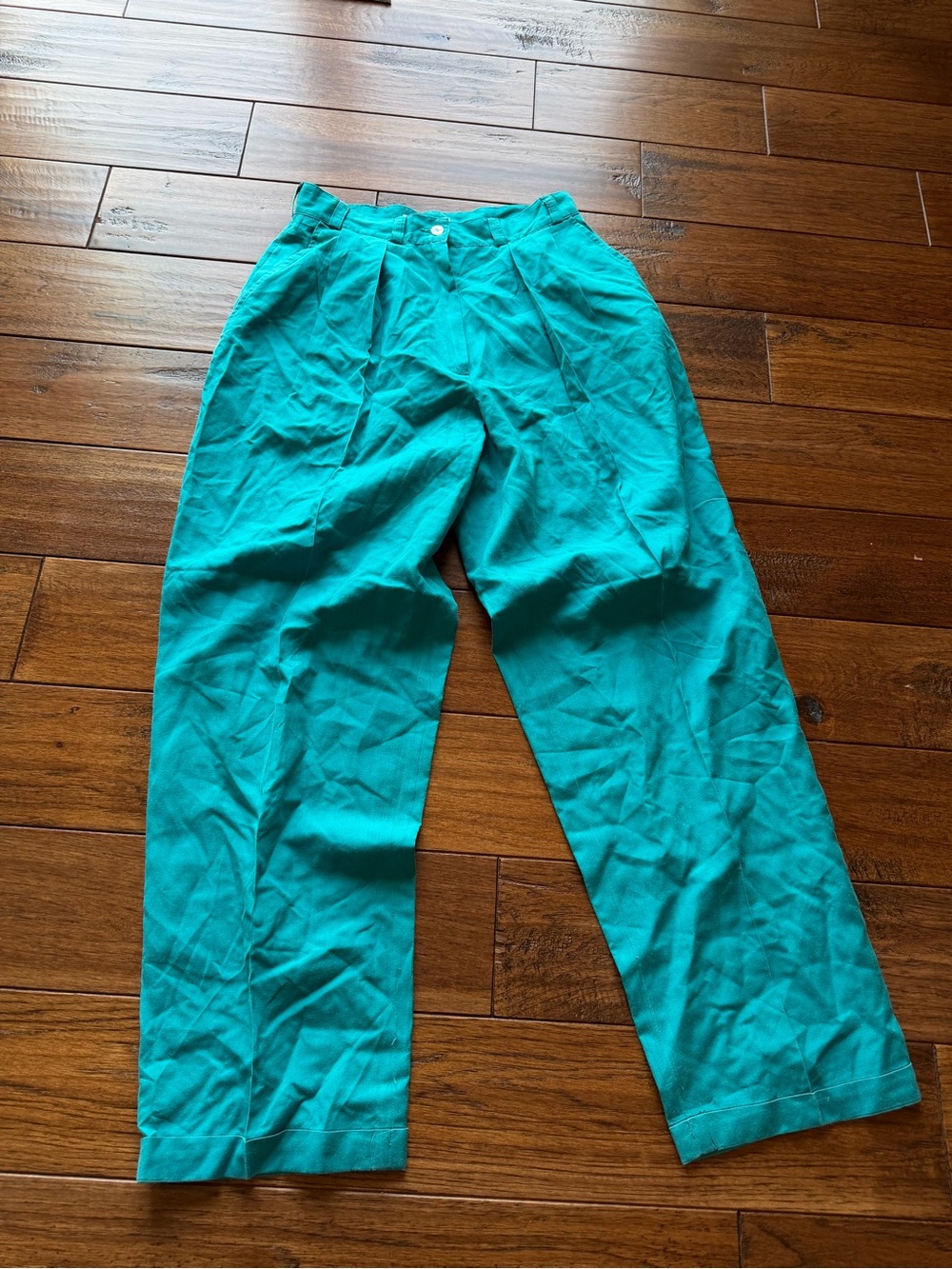Vintage Liz Claiborne Teal High-Rise Straight Leg Chinos